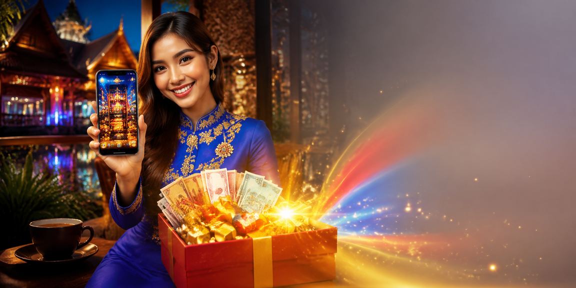 Pengguna wanita Sarawak dalam baju kurung menikmati kasino mudah alih jackpot